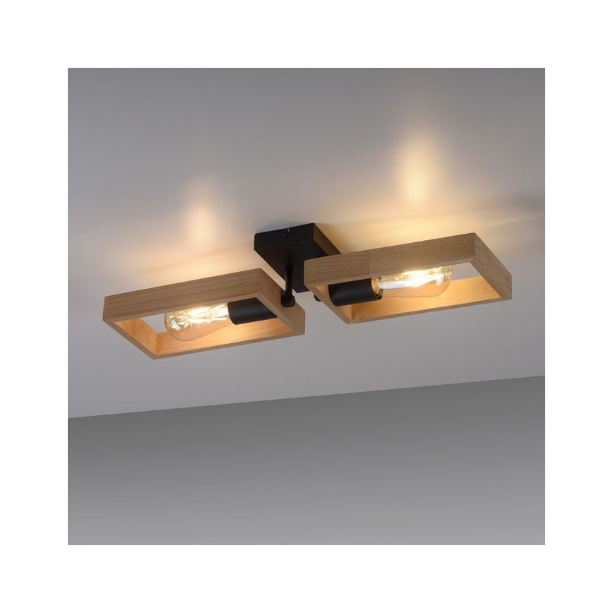Leuchten Direkt 15657-18 - Nadgradni lestenec FRANKY 2xE27/60W/230V akacija