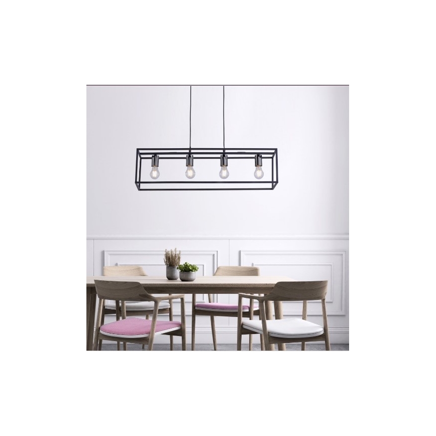 Leuchten Direkt 15854-18 - Lestenec na vrvici FABIO 4xE27/60W/230V