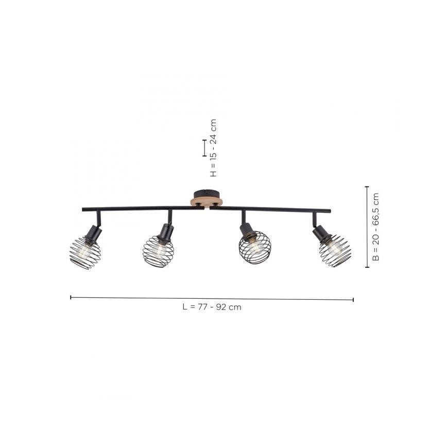 Leuchten Direkt 15924-79 - Reflektor EUGEN 4xE14/40W/230V hrast
