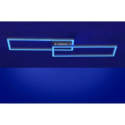 Leuchten Direkt 16430-55 - LED RGBW zatemnljivo stropno svetilo MAXI 2xLED/18W/230V 2700-5000K matni krom + daljinski upravljalnik