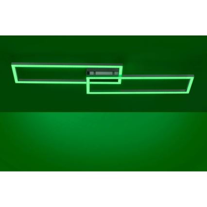Leuchten Direkt 16430-55 - LED RGBW zatemnljivo stropno svetilo MAXI 2xLED/18W/230V 2700-5000K matni krom + daljinski upravljalnik