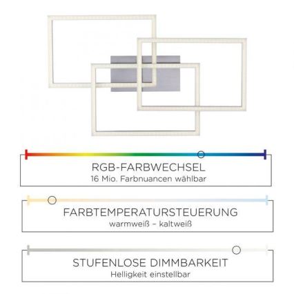 Leuchten Direkt 16431-55 - LED RGB Zatemnitveni lestenec MAXI LED/27W/230V + Daljinski upravljalnik