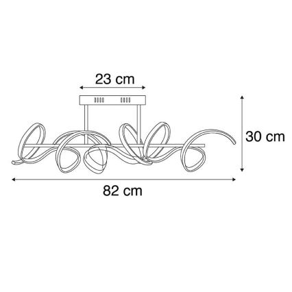 Leuchten Direkt 19032-21 - LED Zatemnitveni lestenec CURLS LED/25,8W/230V