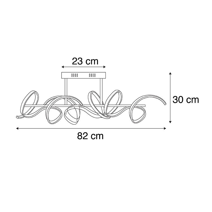Leuchten Direkt 19032-21 - LED Zatemnitveni lestenec CURLS LED/25,8W/230V