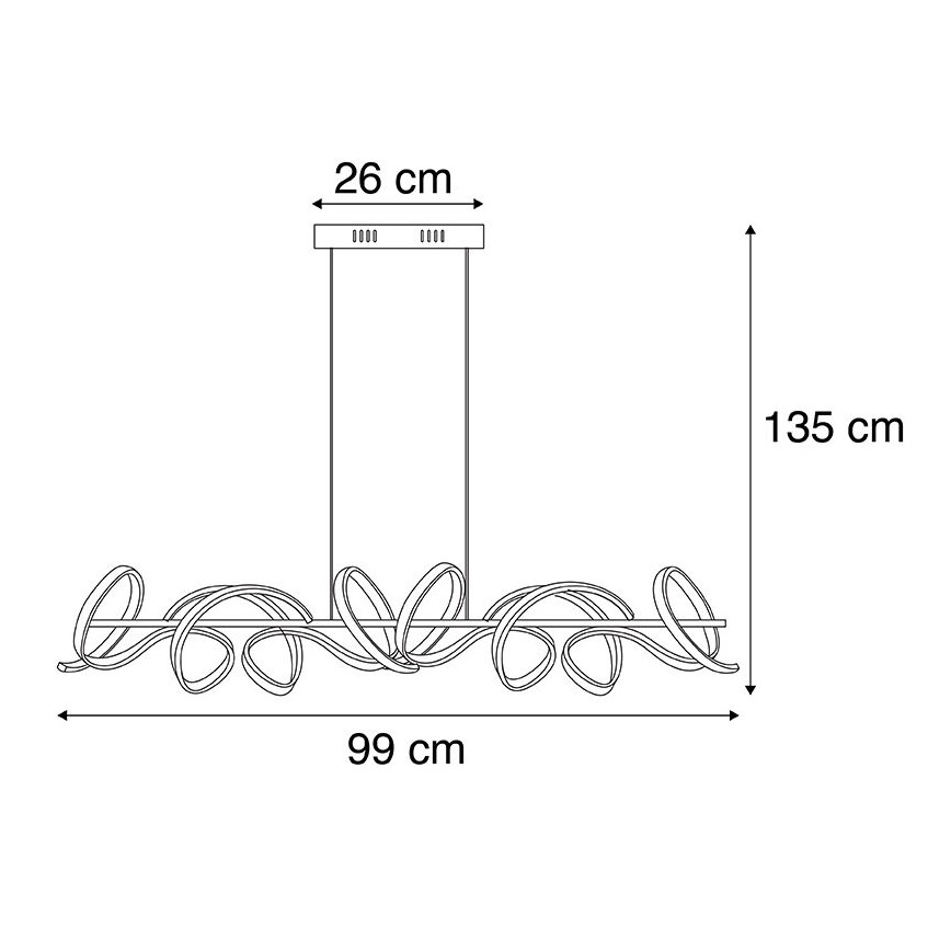Leuchten Direkt 19033-21 - LED Zatemnitveni lestenec na vrvici CURLS LED/40,8W/230V