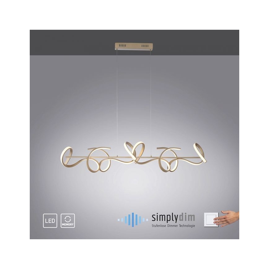 Leuchten Direkt 19033-60 - LED Zatemnitveni lestenec na vrvici CURLS LED/40,8W/230V