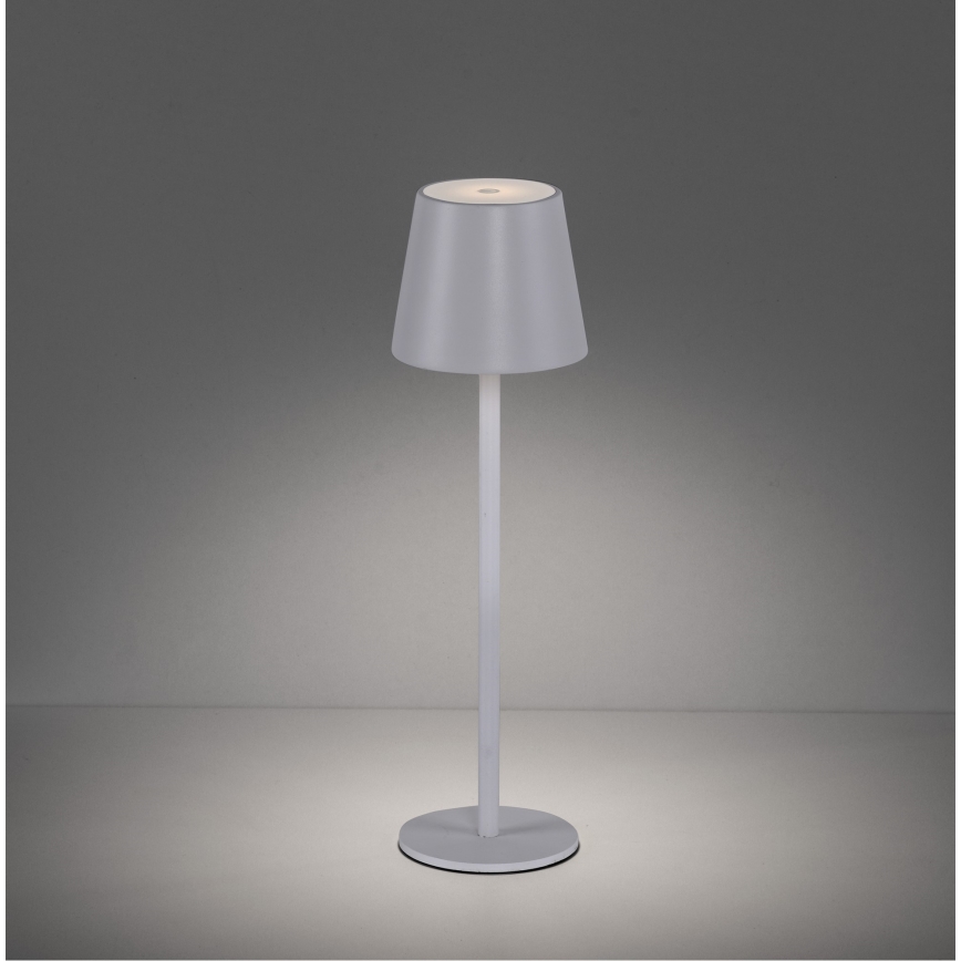 Leuchten Direkt 19250-16 - LED Zunanja zatemnitvena polnilna namizna svetilka EURIA LED/3W/5V 2600 mAh IP54 bela