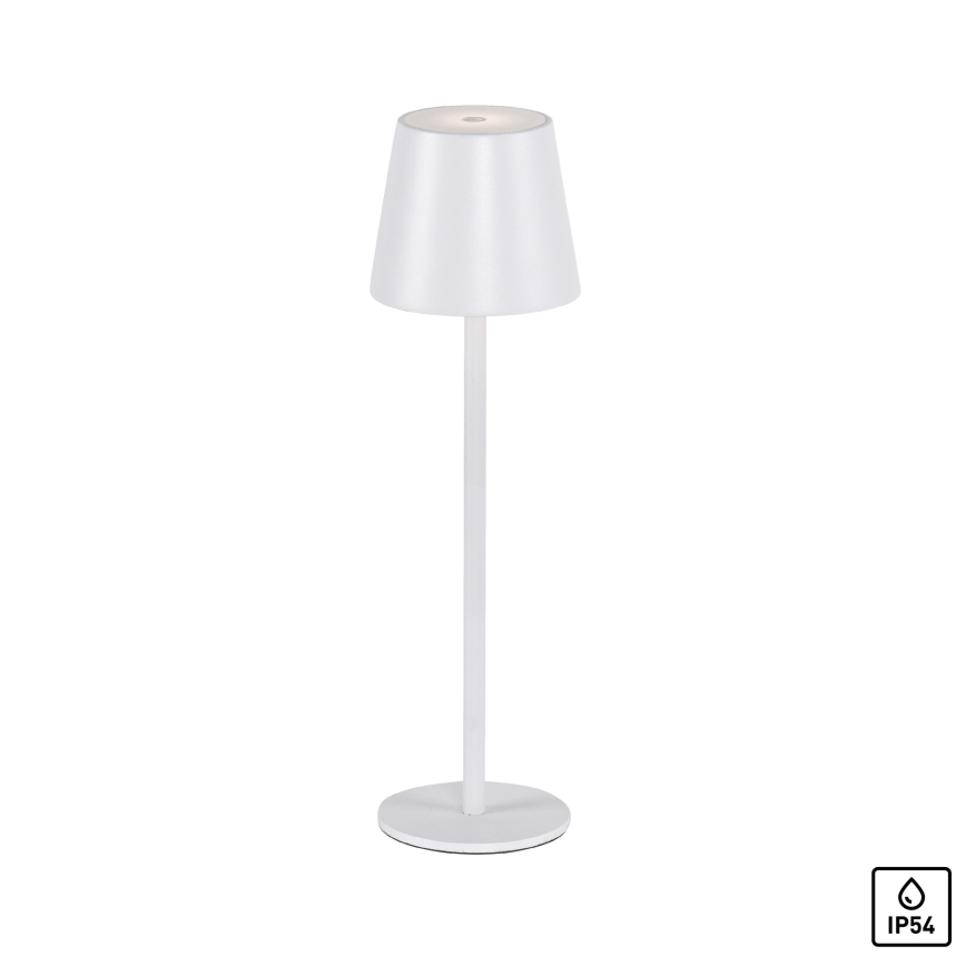 Leuchten Direkt 19250-16 - LED Zunanja zatemnitvena polnilna namizna svetilka EURIA LED/3W/5V 2600 mAh IP54 bela