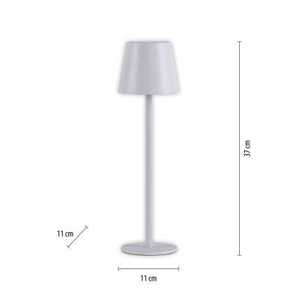 Leuchten Direkt 19250-16 - LED Zunanja zatemnitvena polnilna namizna svetilka EURIA LED/3W/5V 2600 mAh IP54 bela