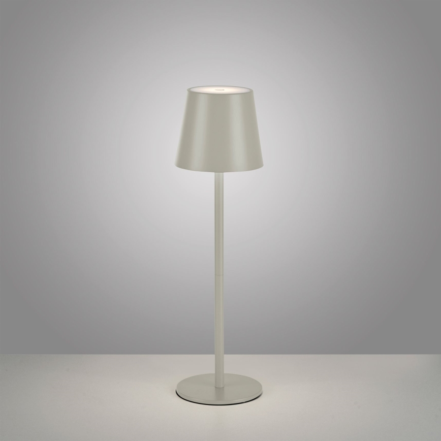 Leuchten Direkt 19250-40 - LED Zunanja zatemnitvena polnilna namizna svetilka EURIA LED/3W/5V 2600 mAh IP54 siva
