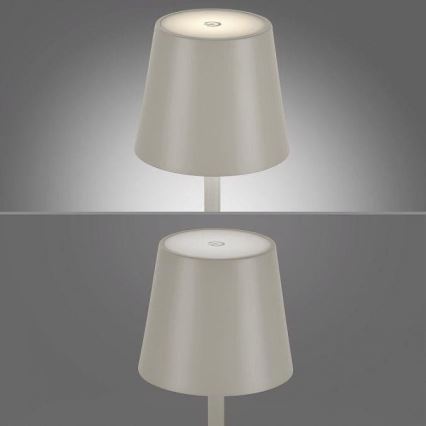 Leuchten Direkt 19250-40 - LED Zunanja zatemnitvena polnilna namizna svetilka EURIA LED/3W/5V 2600 mAh IP54 siva