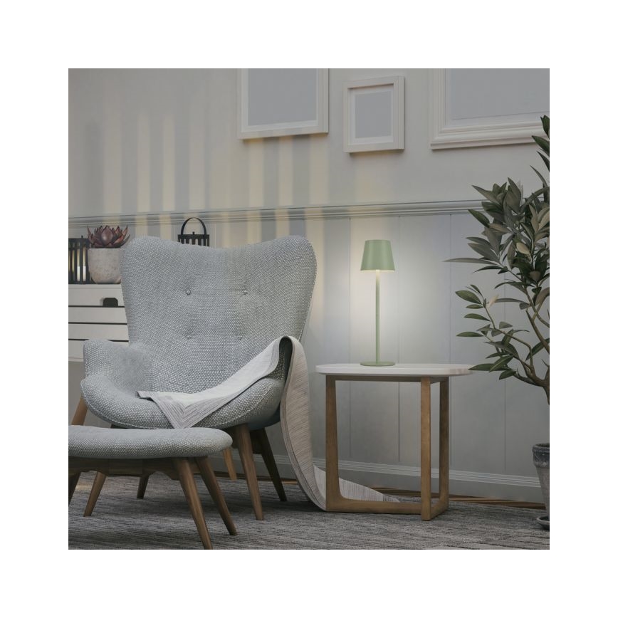 Leuchten Direkt 19250-43 - LED Zunanja zatemnitvena polnilna namizna svetilka EURIA LED/3W/5V IP54 zelena