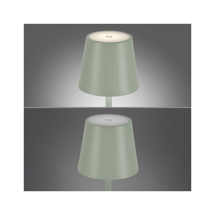Leuchten Direkt 19250-43 - LED Zunanja zatemnitvena polnilna namizna svetilka EURIA LED/3W/5V IP54 zelena