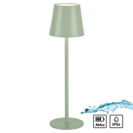 Leuchten Direkt 19250-43 - LED Zunanja zatemnitvena polnilna namizna svetilka EURIA LED/3W/5V IP54 zelena