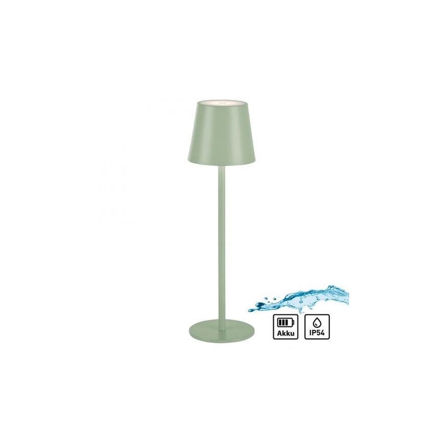 Leuchten Direkt 19250-43 - LED Zunanja zatemnitvena polnilna namizna svetilka EURIA LED/3W/5V IP54 zelena