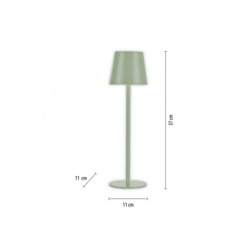 Leuchten Direkt 19250-43 - LED Zunanja zatemnitvena polnilna namizna svetilka EURIA LED/3W/5V IP54 zelena