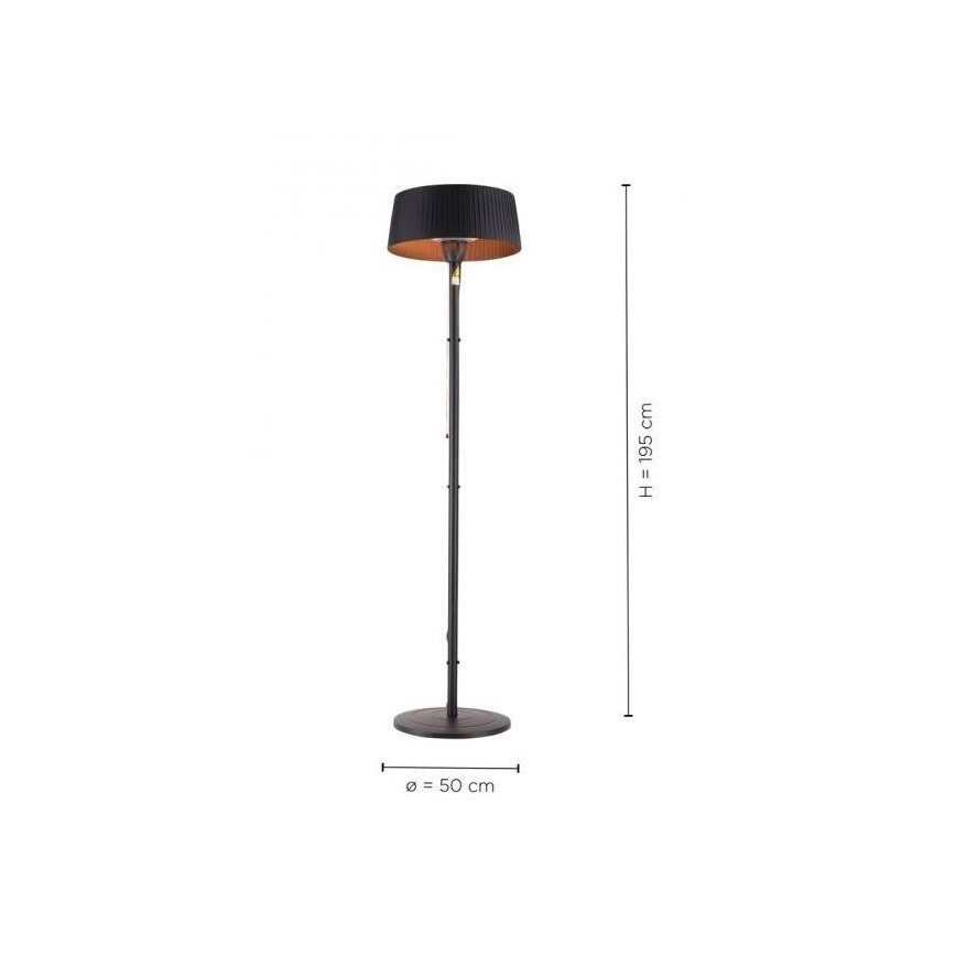 Leuchten Direkt 99507-18 - Zunanji grelni element GLOW 1500W/230V 1,95 m IP44 črna
