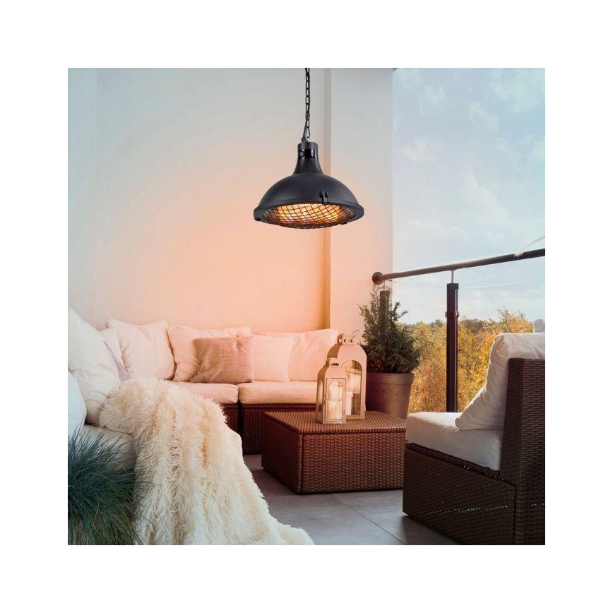 Leuchten Direkt 99511-18 - Zunanji grelni element GLOW 900-1200-2100W/230V IP44 črna + Daljinski upravljalnik