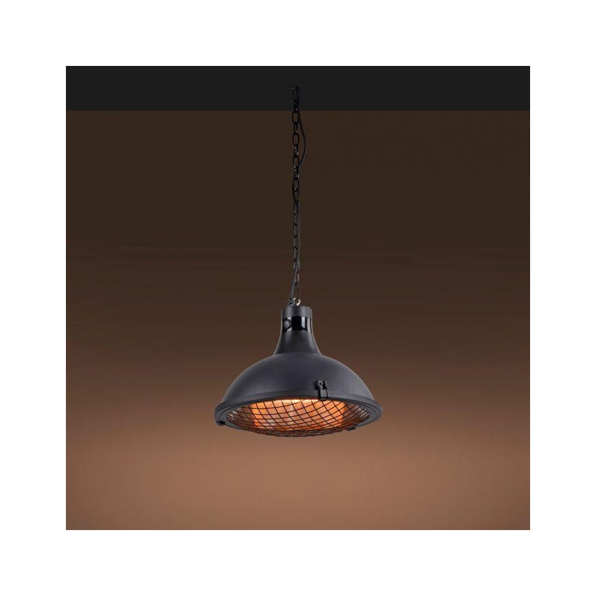 Leuchten Direkt 99511-18 - Zunanji grelni element GLOW 900-1200-2100W/230V IP44 črna + Daljinski upravljalnik