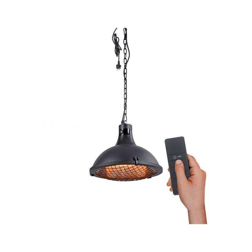 Leuchten Direkt 99511-18 - Zunanji grelni element GLOW 900-1200-2100W/230V IP44 črna + Daljinski upravljalnik