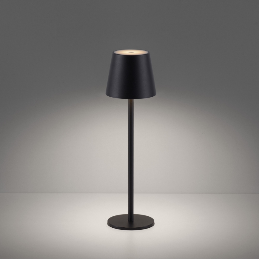 Leuchten Direkt 19250-18 - LED Zunanja zatemnitvena polnilna namizna svetilka EURIA LED/3W/5V 2600 mAh IP54 črna