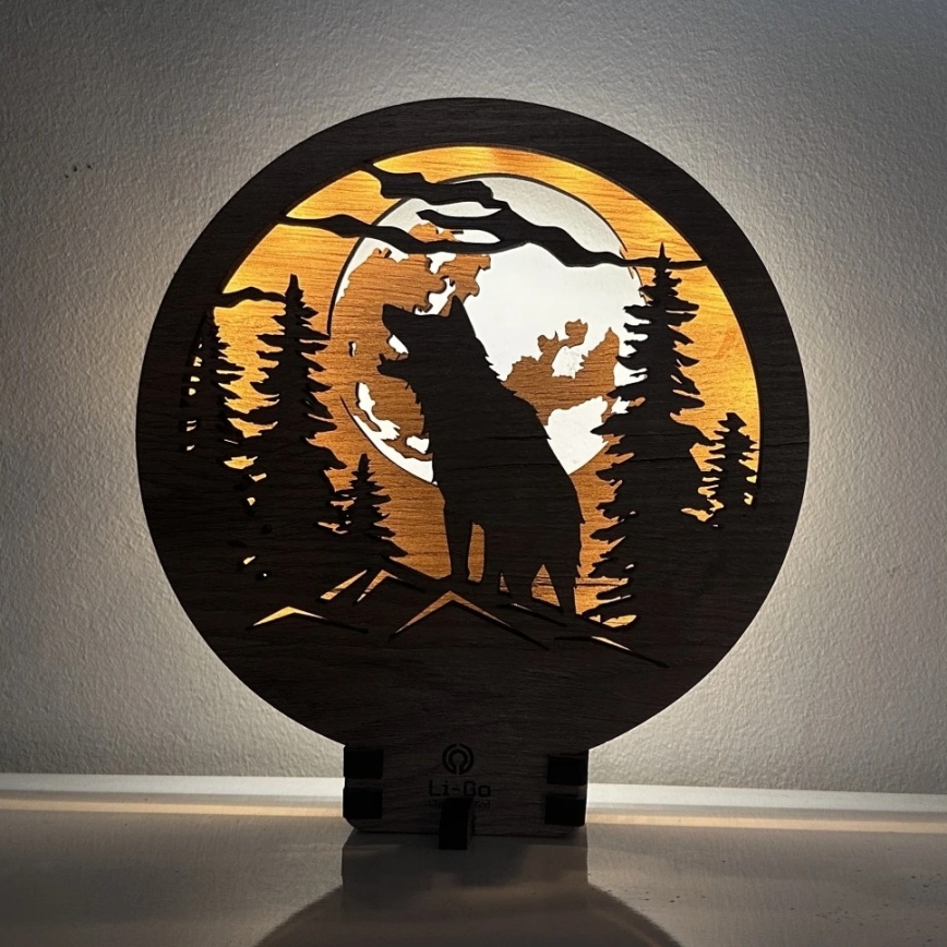 Li-Go 23574/DUB2 - LED namizna dekoracija z možnostjo zatemnitve LED/12W/230V 20x22 cm hrast