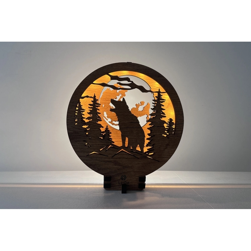 Li-Go 23574/DUB2 - LED namizna dekoracija z možnostjo zatemnitve LED/12W/230V 20x22 cm hrast