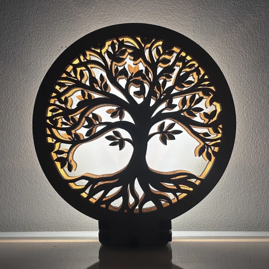 Li-Go 23577/DUB2 - LED zatemnjevalna namizna dekoracija LED/12W/230V 20x22 cm hrast