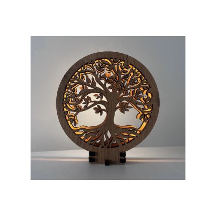 Li-Go 23577/DUB2 - LED zatemnjevalna namizna dekoracija LED/12W/230V 20x22 cm hrast