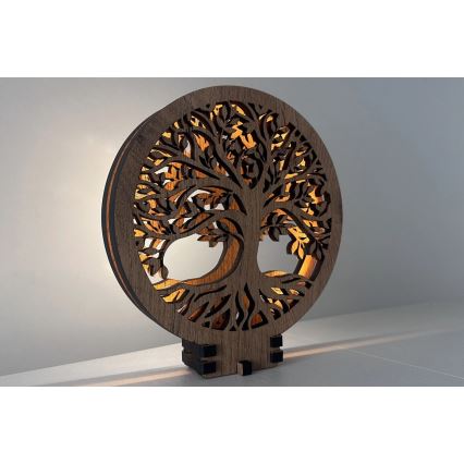 Li-Go 23577/DUB2 - LED zatemnjevalna namizna dekoracija LED/12W/230V 20x22 cm hrast