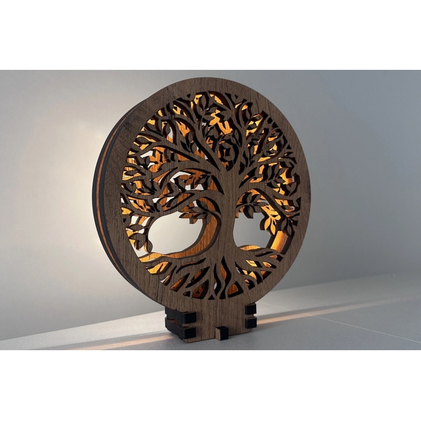 Li-Go 23577/DUB2 - LED zatemnjevalna namizna dekoracija LED/12W/230V 20x22 cm hrast