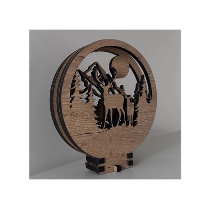 Li-Go 23592/DUB2 - LED namizna dekoracija z možnostjo zatemnitve LED/12W/230V 20x22 cm hrast/jelen