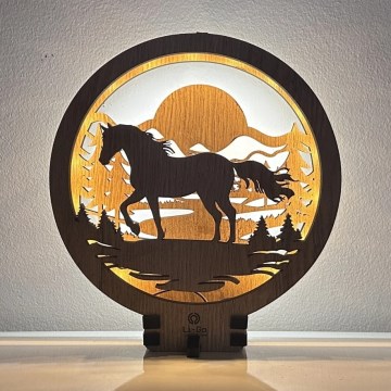 Li-Go 23598/DUB2 - LED namizna dekoracija z nastavljivo svetlostjo LED/12W/230V 20x22 cm hrast