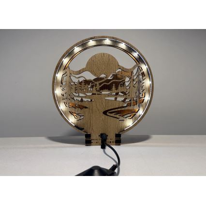 Li-Go 23598/DUB2 - Zatemnjiva LED namizna dekoracija LED/12W/230V 20x22 cm hrast/konj