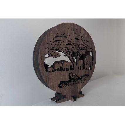 Li-Go 23610/DUB2 - Zatemnjiva LED namizna dekoracija LED/12W/230V 20x22 cm hrast/sloni