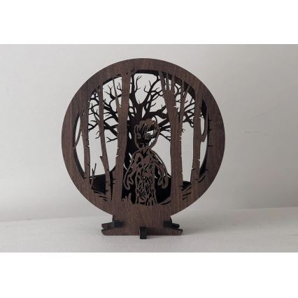 Li-Go 23613/DUB2 - Zatemnljiva LED namizna dekoracija LED/12W/230V 20x22 cm hrast/Grut