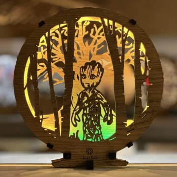 Li-Go 23613/DUB2 - Zatemnljiva LED namizna dekoracija LED/12W/230V 20x22 cm hrast/Grut