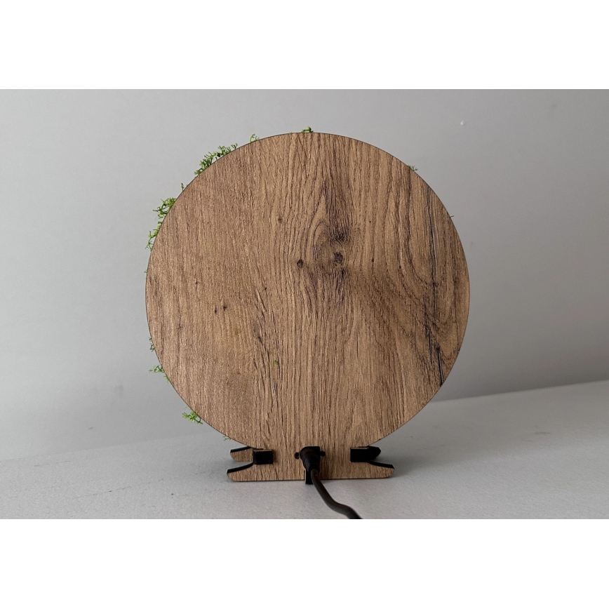 Li-Go 23622/DUB2 - LED namizna dekoracija z zatemnitvijo LED/12W/230V 20x22 cm hrast/križ v mahu