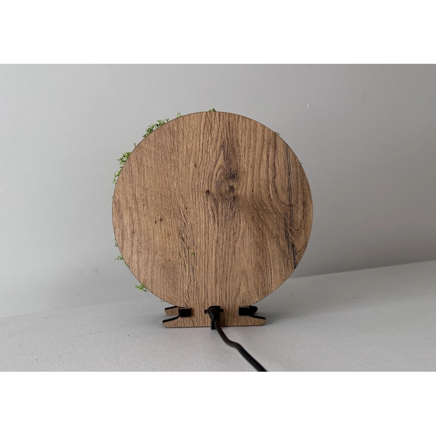 Li-Go 23625/DUB2 - LED Zatemnjevalna namizna dekoracija LED/12W/230V 20x22 cm hrast/veverica iz mahu