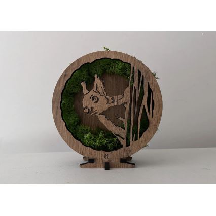 Li-Go 23625/DUB2 - LED zatemnjiva namizna dekoracija LED/12W/230V 20x22 cm hrast/mahova veverica