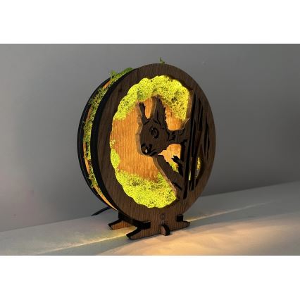 Li-Go 23625/DUB2 - LED zatemnjiva namizna dekoracija LED/12W/230V 20x22 cm hrast/mahova veverica