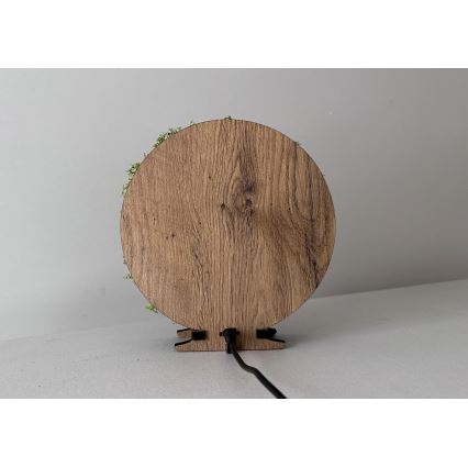 Li-Go 23625/DUB2 - LED zatemnjiva namizna dekoracija LED/12W/230V 20x22 cm hrast/mahova veverica