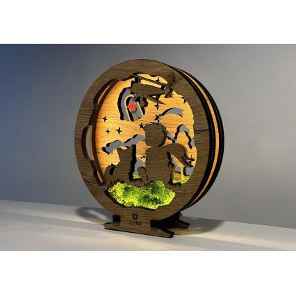 Li-Go 23634/DUB2 - LED zatemnjevalna namizna dekoracija LED/12W/230V 20x22 cm hrast/Mali princ