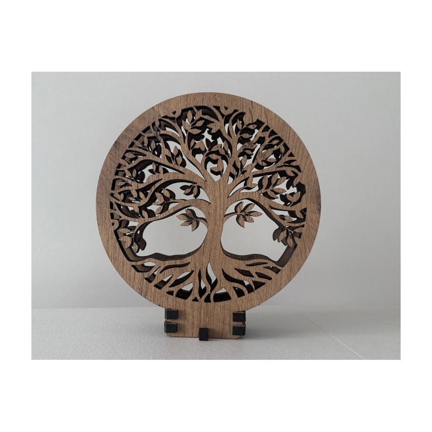 Li-Go 23648/DUB2 - LED namizna dekoracija z nastavljivo svetlostjo LED/12W/230V 30x31 cm hrast/Drevo življenja