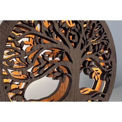 Li-Go 23648/DUB2 - LED namizna dekoracija z nastavljivo svetlostjo LED/12W/230V 30x31 cm hrast/Drevo življenja