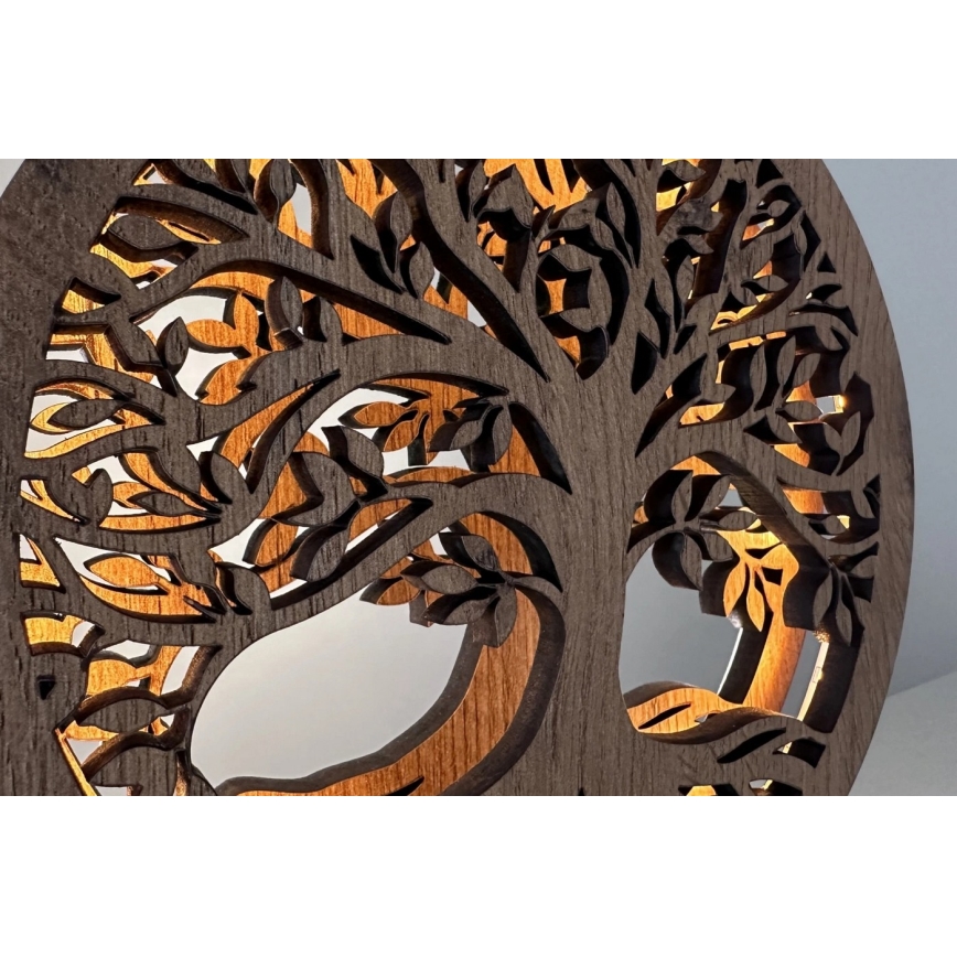 Li-Go 23648/DUB2 - LED namizna dekoracija z nastavljivo svetlostjo LED/12W/230V 30x31 cm hrast/Drevo življenja