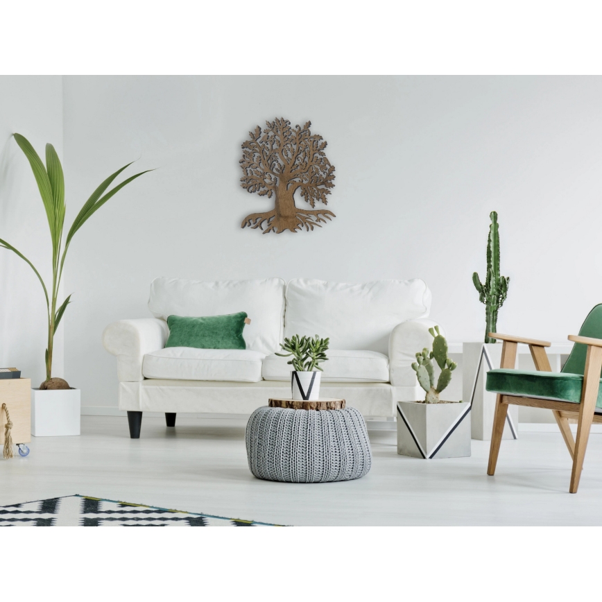 Li-Go 23673/DUB2 - LED zatemnjevalna stenska dekoracija LED/10W/5V 20000 mAh 45x55 cm hrast + daljinski upravljalnik