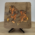 Li-Go 4070/DUB2 - LED namizna dekoracija LED/12W/230V 19x19 cm hrast/konj