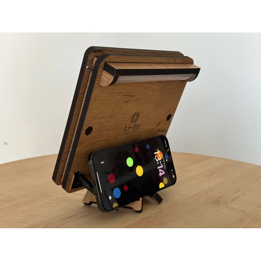 Li-Go 4070/DUB2 - LED namizna dekoracija LED/12W/230V 19x19 cm hrast/konj