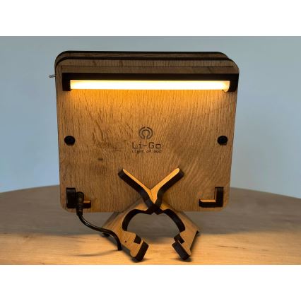 Li-Go 4070/DUB2 - LED namizna dekoracija LED/12W/230V 19x19 cm hrast/konj